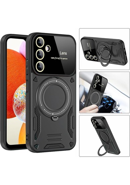 Tecno Spark Go 2023 Uyumlu Kılıf Magsafe Standlı Kamera Lens Korumalı Renkli Dayanıklı Tank Kapak