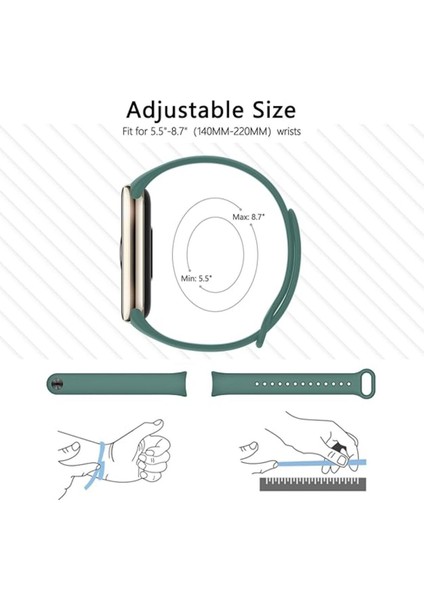 Xiaomi Mi Band 8 Uyumlu Kordon Liquid Silikon Ayarlanabilir Renkli Lekelere Dayanıklı Lansman Kordon