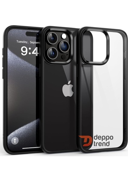 iPhone 15 Pro Max Uyumlu Kılıf Kamera Çevresi Metal Sararmaya Karşı Dayanıklı Koruyucu Silikon Kapak