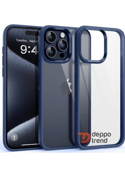 iPhone 15 Pro Max Uyumlu Kılıf Kamera Çevresi Metal Sararmaya Karşı Dayanıklı Koruyucu Silikon Kapak