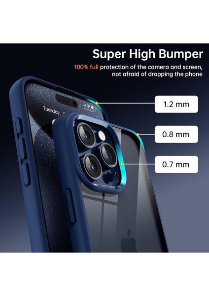 iPhone 15 Pro Max Uyumlu Kılıf Kamera Çevresi Metal Sararmaya Karşı Dayanıklı Koruyucu Silikon Kapak fiyatları