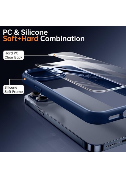 iPhone 15 Pro Max Uyumlu Kılıf Kamera Çevresi Metal Sararmaya Karşı Dayanıklı Koruyucu Silikon Kapak