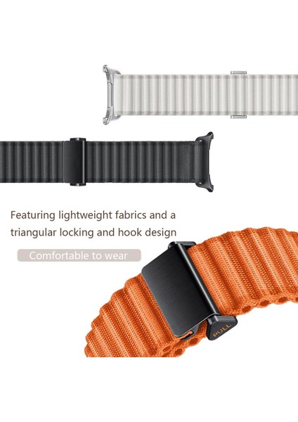 Samsung Galaxy Watch Ultra 47MM Uyumlu Kordon Metal Tokalı Hasır Örgü Ayarlanabilir Dayanıklı Kordon