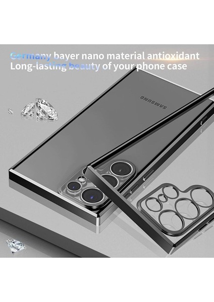 Samsung Galaxy S24 Ultra Uyumlu Kılıf Kenarları Renkli Kamera Korumalı Dayanklı Şeffaf Slikon Kapak fiyatları