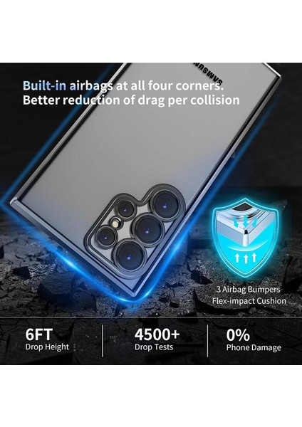 Samsung Galaxy S24 Ultra Uyumlu Kılıf Kenarları Renkli Kamera Korumalı Dayanklı Şeffaf Slikon Kapak indirimleri
