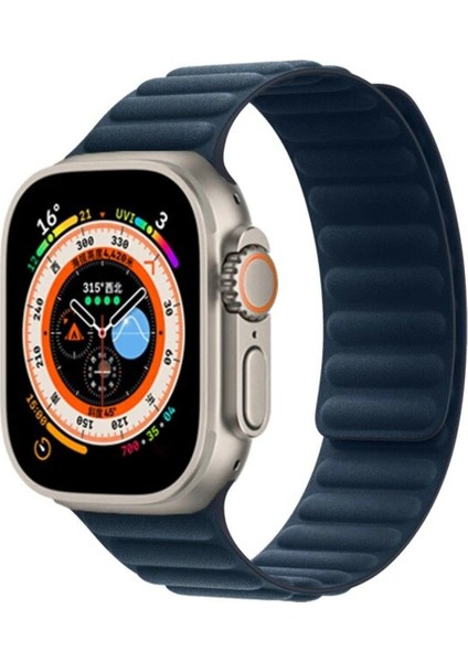 Apple Watch 9 8 7 6 5 4 3 2 1 Se 42MM/44MM/45MM/49MM Uyumlu Kordon Mıknatıslı Magnetli Deri Kordon fiyatları