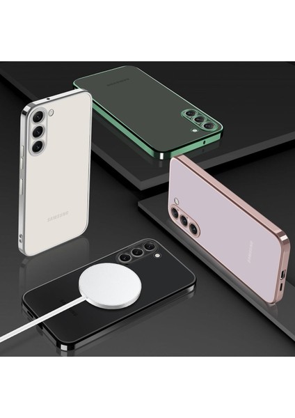 Samsung Galaxy A55 Uyumlu Kılıf Kenarları Renkli Kamera Korumalı Dayanıklı Şeffaf Silikon Kapak