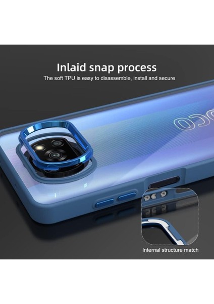 Xiaomi Poco X3 Uyumlu Kılıf Kamera Çıkıntılı Arkası Şeffaf Kenarları Renkli Silikon Kapak modelleri
