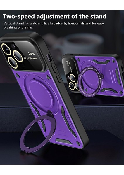 iPhone 14 Pro Max Uyumlu Kılıf Magsafe Standlı Kamera Lens Korumalı Dayanıklı Renkli Tank Kapakk modelleri