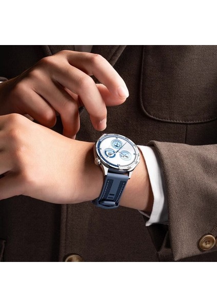 Huawei Watch GT2E/GT2/GT2 Pro/gt3/gt3 Pro/gt4/gt5 46MM Lacivert Kumaş Ayarlanabilir Lansman Kordon