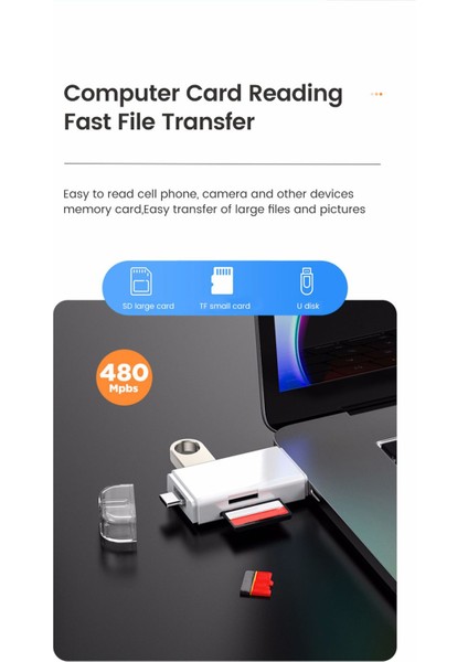 Ipad/macbook/iphone 15/15 Plus/15 Pro Max Uyumlu Type-C To Usb/micro Sd Card Reader Okuyucu Çevirici fırsatları
