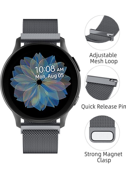 Huawei Watch GT/GT2E/GT2/GT2 Pro/gt3/gt3 Pro/gt4 46MM Uyumlu Kordon Mıknatıslı Parlak Ince Metal