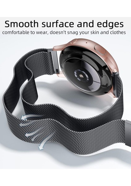 Huawei Watch GT/GT2E/GT2/GT2 Pro/gt3/gt3 Pro/gt4 46MM Uyumlu Kordon Mıknatıslı Parlak Ince Metal