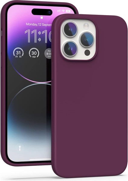 Yüksek Kaliteli iPhone 14 Pro Max Uyumlu Kılıf Liquid Silikon Renkli Mat Lekelere Dayanıklı Kaymaz
