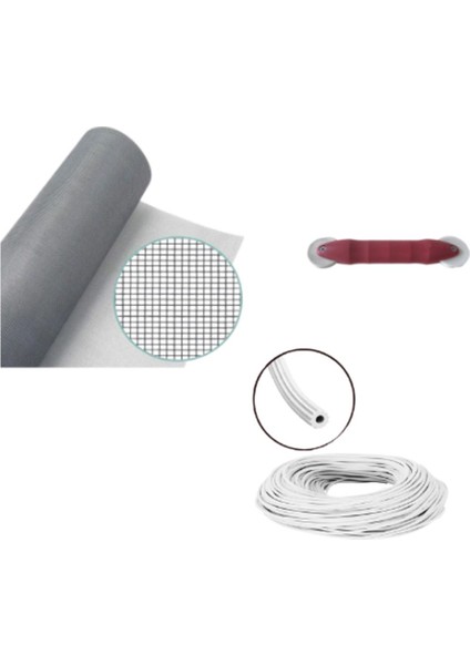 Netpen 3'lü Sineklik Seti 300X100 cm Tül, 15 Mt. Beyaz Conta, Fitil Çekme Aparatı