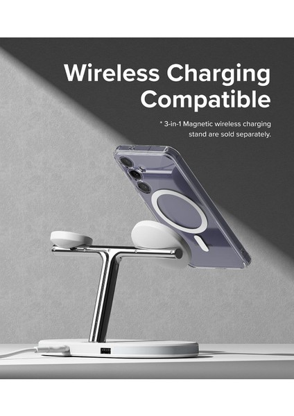 Samsung Galaxy S24 Uyumlu Kılıf Kamera Çıkıntılı Şeffaf Magsafe Kablosuz Şarj Destekli Kapak