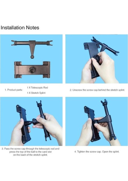 Araç Içi Tablet Tutucu Arka Koltuk Için Çocuk Tablet Tutucu ve Telefon Tutucu Model 4.7 ile 12.9 Inç