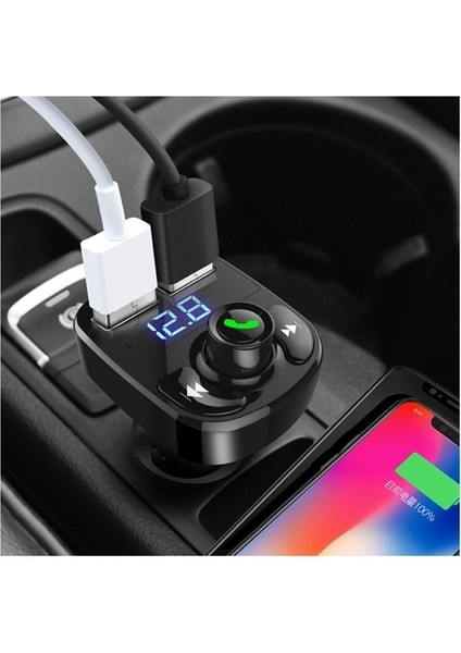 Araç Fm Transmitter 5.0 Bluetooth Araç Kiti USB Mp3 Sd Kart Flash Için Uygun Çakmaklık Girişli modelleri