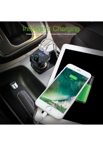 Araç Fm Transmitter 5.0 Bluetooth Araç Kiti USB Mp3 Sd Kart Flash Için Uygun Çakmaklık Girişli