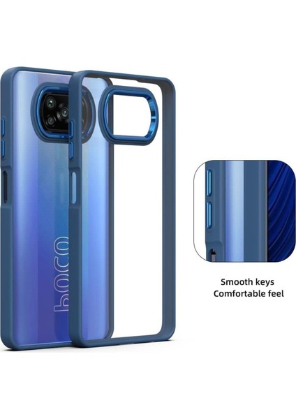 Xiaomi Poco X3 Uyumlu Kılıf Kamera Çıkıntılı Arkası Şeffaf Kenarları Renkli Silikon Kapak fırsatları