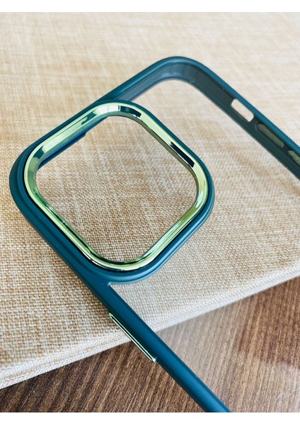 iPhone 11 Pro Uyumlu Kılıf Metalik Kamera Çıkıntılı Darbelere Dayanıklı Şeffaf Kenarları Renkli