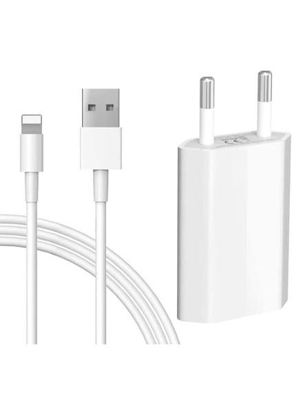 Apple iPad iPhone 4/5/6/7/8/8/plus/se/x/xs/11/12/13/14 Uyumlu 1A 5W Şarj Seti Şarj Aleti Şarj Cihazı