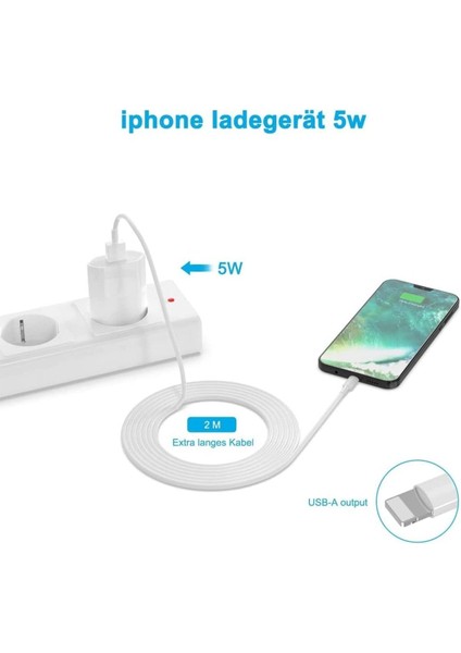 Apple iPad iPhone 4/5/6/7/8/8/plus/se/x/xs/11/12/13/14 Uyumlu 1A 5W Şarj Seti Şarj Aleti Şarj Cihazı modelleri
