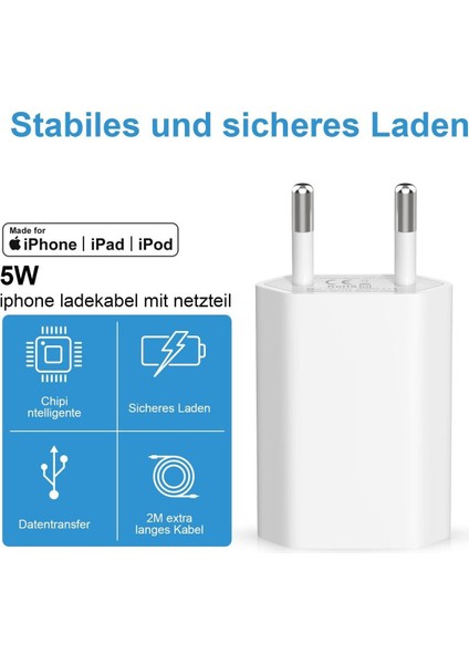 Apple iPad iPhone 4/5/6/7/8/8/plus/se/x/xs/11/12/13/14 Uyumlu 1A 5W Şarj Seti Şarj Aleti Şarj Cihazı fırsatları