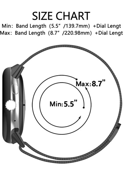 Xiaomi Mi Band 7 Pro Uyumlu Kordon Ayarlanabilir Mıknatıslı Metal Hasır Manyetik Paslanmaz Kordon