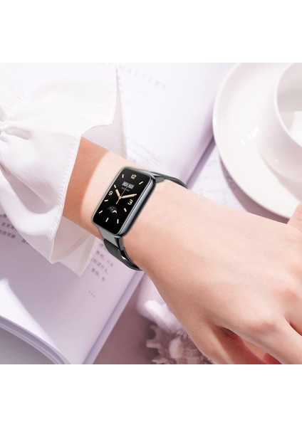 Xiaomi Mi Band 7 Pro Uyumlu Kordon Ayarlanabilir Mıknatıslı Metal Hasır Manyetik Paslanmaz Kordon