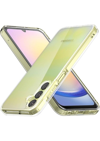 Samsung Galaxy A55 Uyumlu Kamera Çıkıntlı Korumalı Darbe Önleyici Şeffaf Renksiz Silikon Kapak