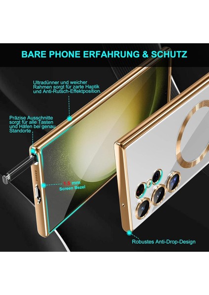 Samsung Galaxy S23 Ultra Uyumlu Kılıf 3D Kamera Lens Korumalı Magsafe Kenarı Renkli Şeffaf Kapak fırsatları
