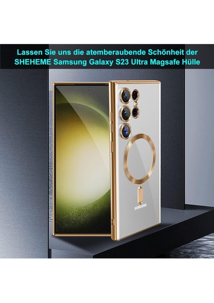 Samsung Galaxy S23 Ultra Uyumlu Kılıf 3D Kamera Lens Korumalı Magsafe Kenarı Renkli Şeffaf Kapak indirimleri