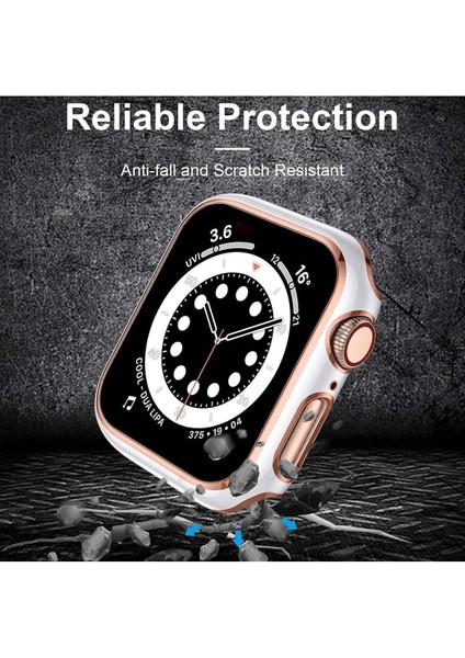 Apple Watch Se 6 5 4 44MM Uyumlu Kılıf Ekran ve Kasa Koruyucu Tam Kaplayan Parlak Watch Kasa Koruma