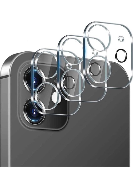 iPhone 11 Uyumlu Şeffaf Kamera Lens Koruyucu Temperli Cam Dayanıklı Kamera Lens Koruma