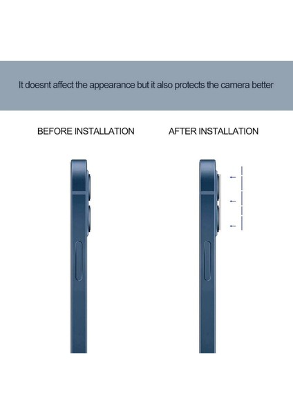 iPhone 11 Uyumlu Şeffaf Kamera Lens Koruyucu Temperli Cam Dayanıklı Kamera Lens Koruma