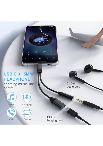 Samsung Xiaomi Uyumlu Type-C Jack Kulaklık Çevirici Dönüştürücü Örgü Kablo Bluetooth Gerektirmez modelleri