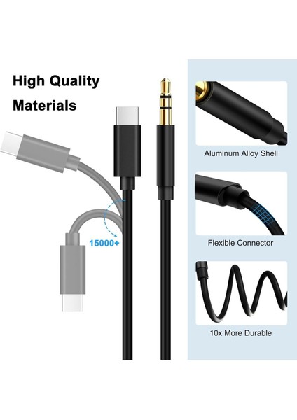 Samsung Xiaomi Uyumlu Aux Kablosu Type-C To Jack Çevirici Dönüştürücü Beyaz Bluetooth Gerektirmez fırsatları