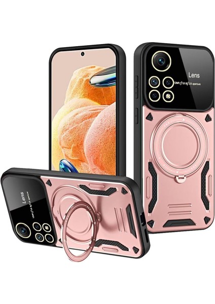 Xiaomi Redmi Note 11 Pro Uyumlu Kılıf Magsafe Standlı Kamera Lens Korumalı Dayanıklı Renkli Tank