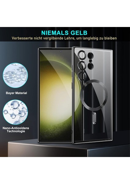 Samsung Galaxy S23 Uyumlu Kılıf 3D Kamera Lens Korumalı Magsafe Kenarı Renkli Şeffaf Kapak fırsatları