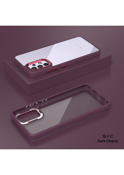 Samsung Galaxy A54 Uyumlu Kılıf Metalik Kamera Çıkıntılı Şeffaf Kenarları Renkli Koruyucu Kapak fiyatları
