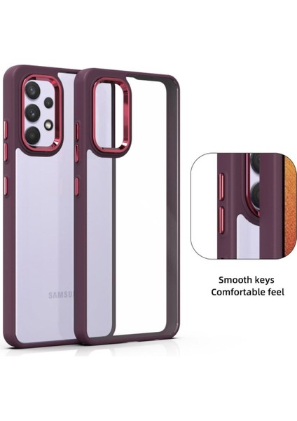 Samsung Galaxy A54 Uyumlu Kılıf Metalik Kamera Çıkıntılı Şeffaf Kenarları Renkli Koruyucu Kapak indirimleri
