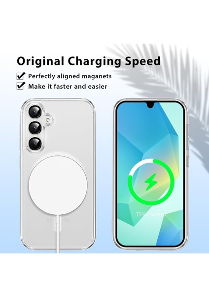 Samsung Galaxy A36 Uyumlu Kılıf Kamera Çıkıntılı Şeffaf Magsafe Kılıf Kablosuz Şarj Destekli Kapak fırsatları