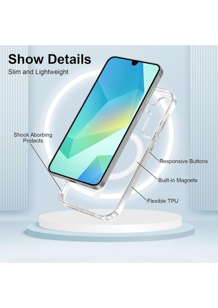 Samsung Galaxy A36 Uyumlu Kılıf Kamera Çıkıntılı Şeffaf Magsafe Kılıf Kablosuz Şarj Destekli Kapak indirimleri