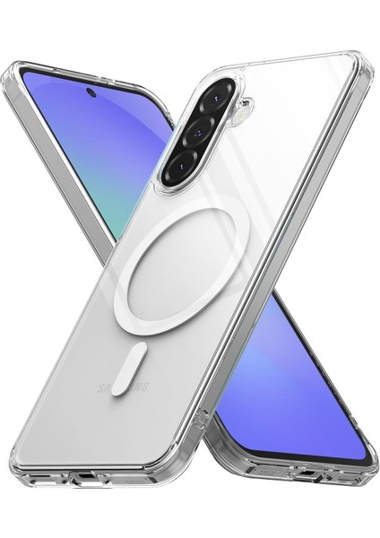 Samsung Galaxy A36 Uyumlu Kılıf Kamera Çıkıntılı Şeffaf Magsafe Kılıf Kablosuz Şarj Destekli Kapak