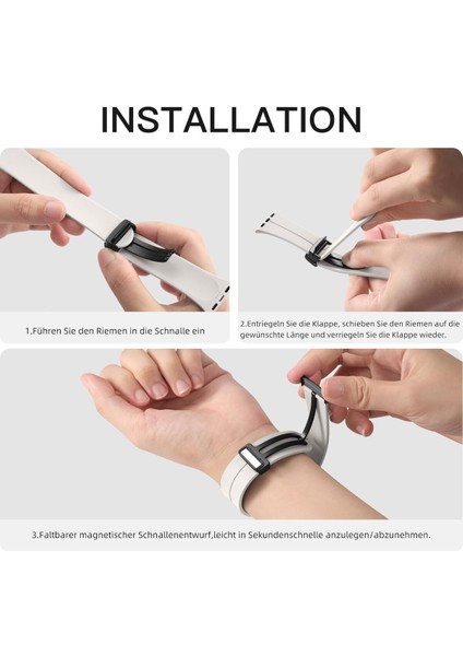 Apple Watch 8 7 6 5 4 3 2 1 38MM/40MM/41MM Uyumlu Kordon Ayarlanabilir Klipsli Dayanıklı Silikon