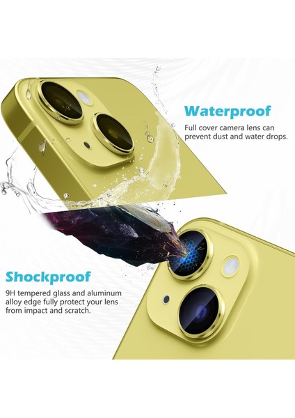 iPhone 15 Uyumlu Kamera Lens Koruyucu Dayanıkl Renkli Metal Temperli Cam Kamera Lens Koruma fiyatları