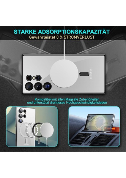 Samsung Galaxy S23 Ultra Uyumlu Kılıf 3D Kamera Lens Korumalı Magsafe Kenarı Renkli Şeffaf Kapak fiyatları