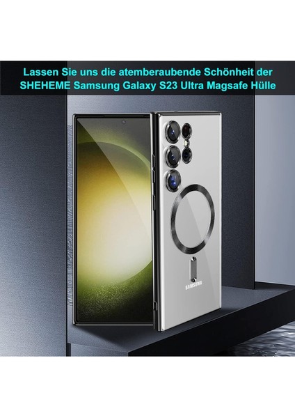 Samsung Galaxy S23 Ultra Uyumlu Kılıf 3D Kamera Lens Korumalı Magsafe Kenarı Renkli Şeffaf Kapak indirimleri
