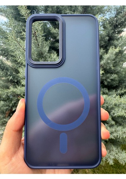 Samsung Galaxy A36 Uyumlu Kılıf Magsafe Renkli Kamera Etrafı Koruyucu Metalik Silikon Sararmaz Kapak